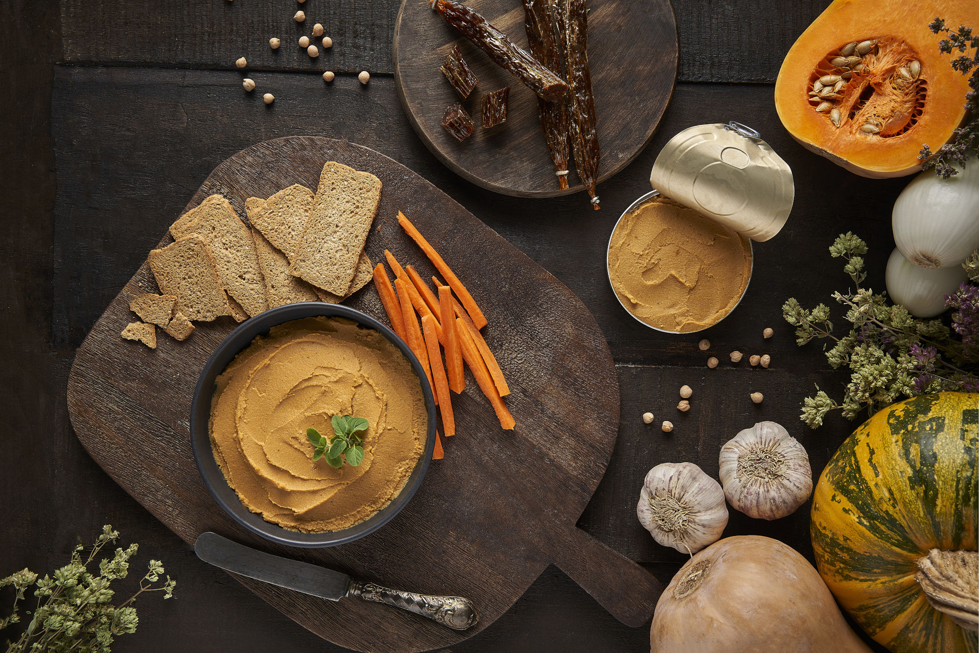 Hummus con calabizo - vista cenital
