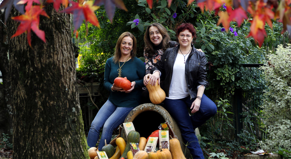 nosotras calabizo general SOFIA, EDURNE Y KEILA, CREADORAS DE LA EMPRESA DE EMBUTIDOS VEGETALES (CHORIZOS DE CALABAZA) CALABIZO