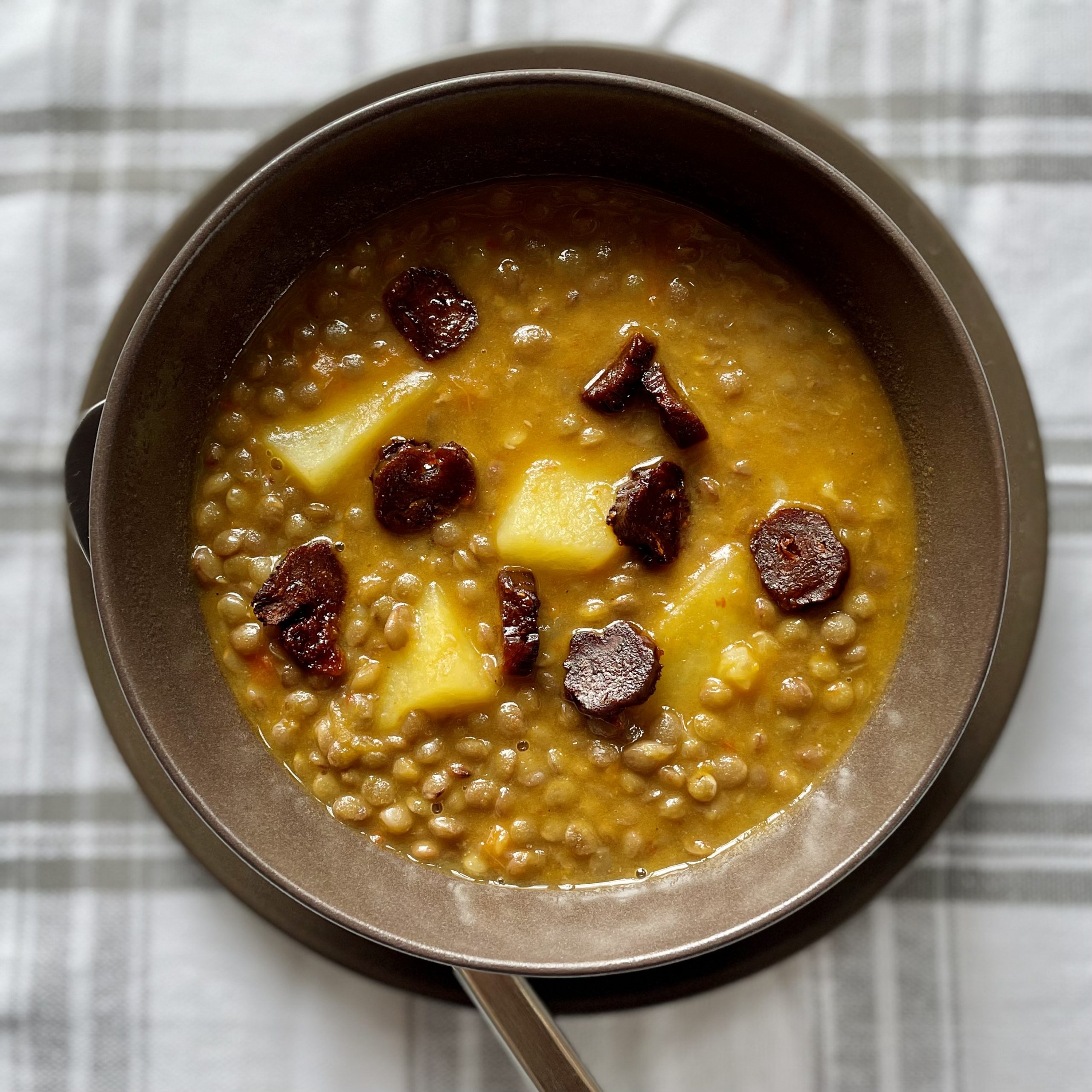 Lentejas con verduras (escondidas) y calabizo - Calabizo