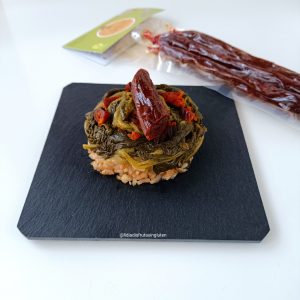 grelos con calabizo y arroz al pimenton