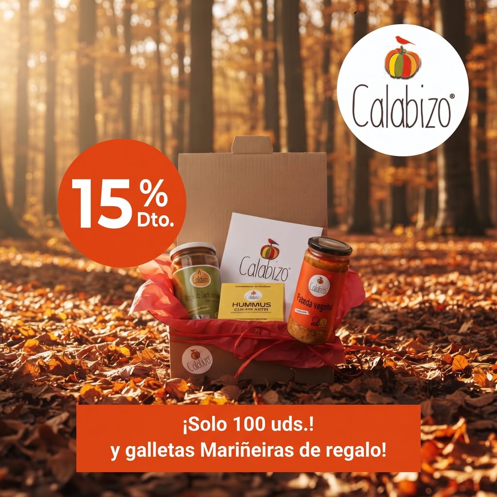 Banner promocional Calabizo: 15 % de descuento, solo 100 unidades y galletas Marineiras de regalo
